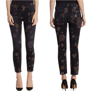 {26} 7 For All Mankind Roxanne Floral Raw Hem Jeans